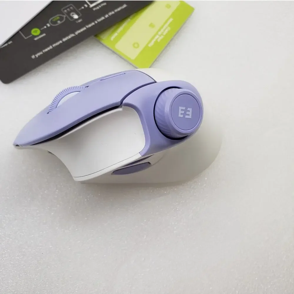 Seenda BT Ergonomic Vertical Wireless Mouse - White & Purple Ergonomic Mouse